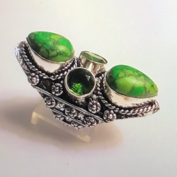 Green Turquoise 925 Sterling Silver Ring